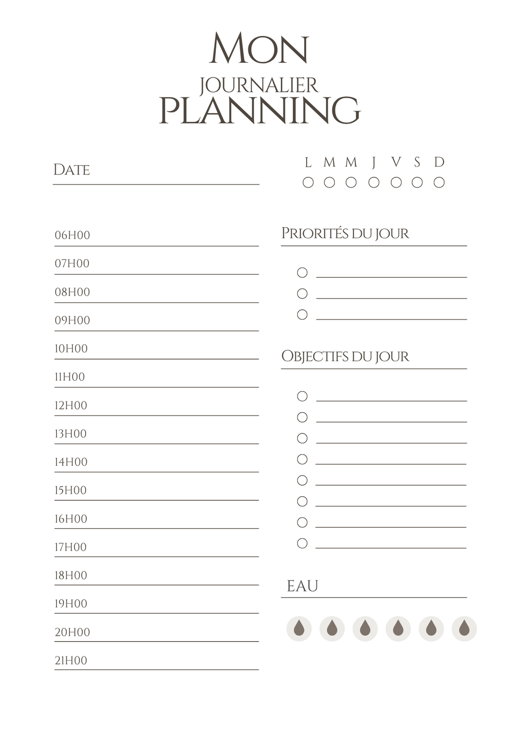 Planner Journalier A4 & A5– Priorités & Objectifs