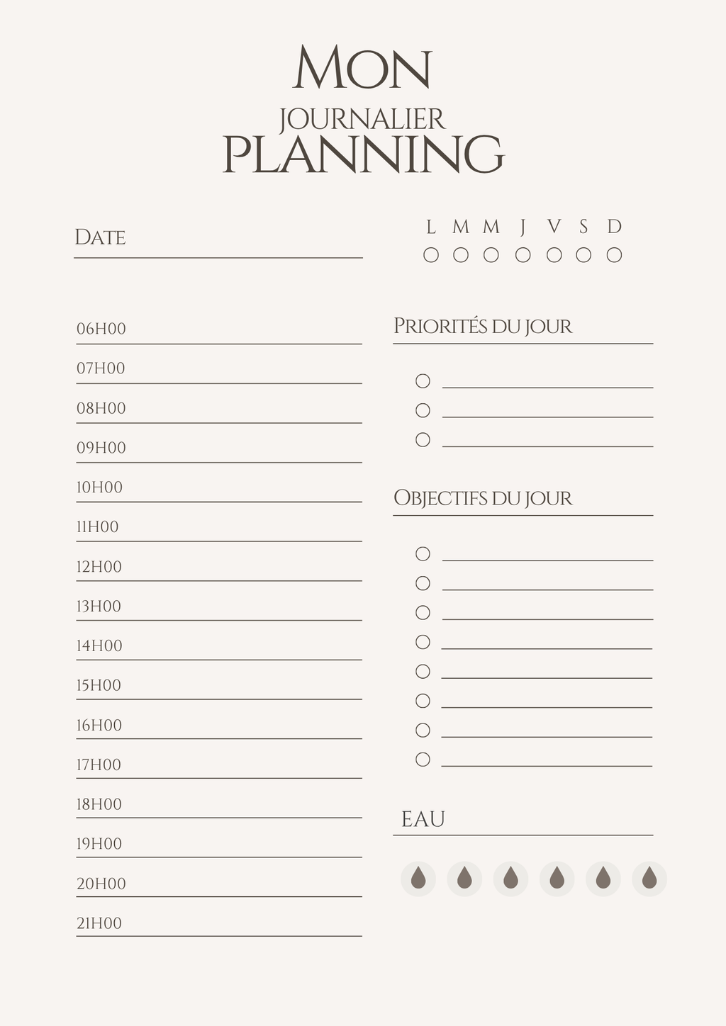 Planner Journalier A4 & A5– Priorités & Objectifs