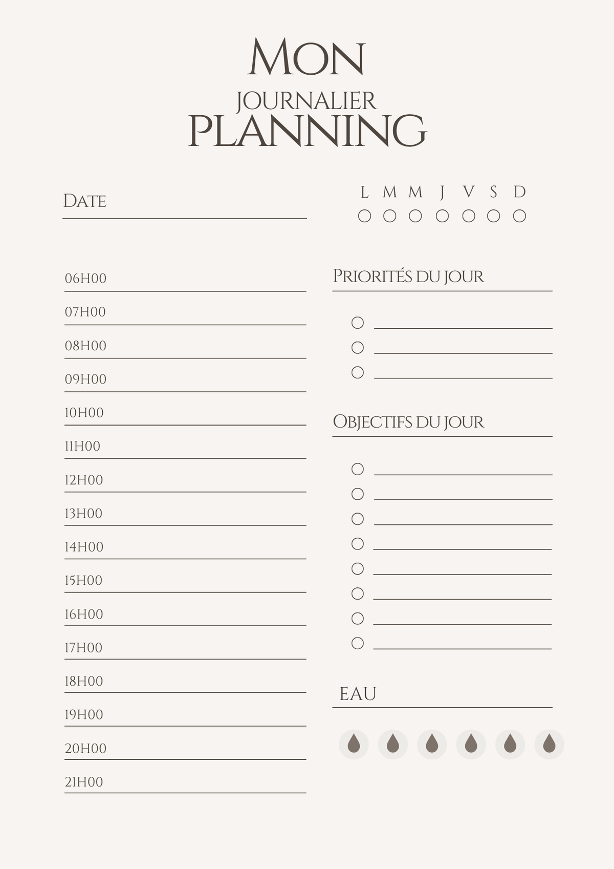 Planner Journalier A4 & A5– Priorités & Objectifs