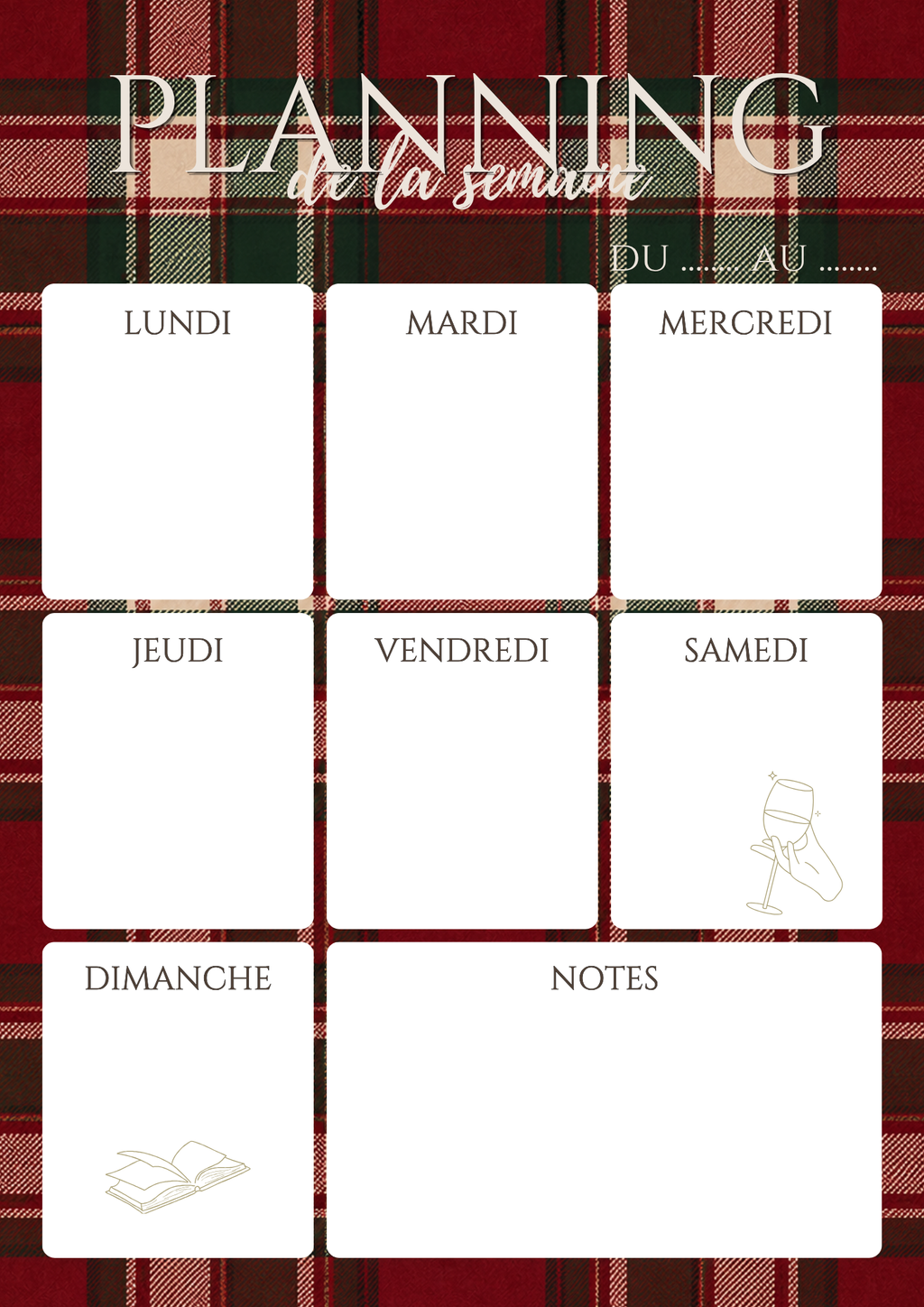 Semainier A4 & A5 – Édition Automne-Hiver – Non daté