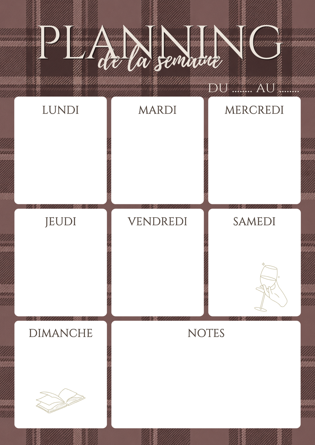 Semainier A4 & A5 – Édition Automne-Hiver – Non daté