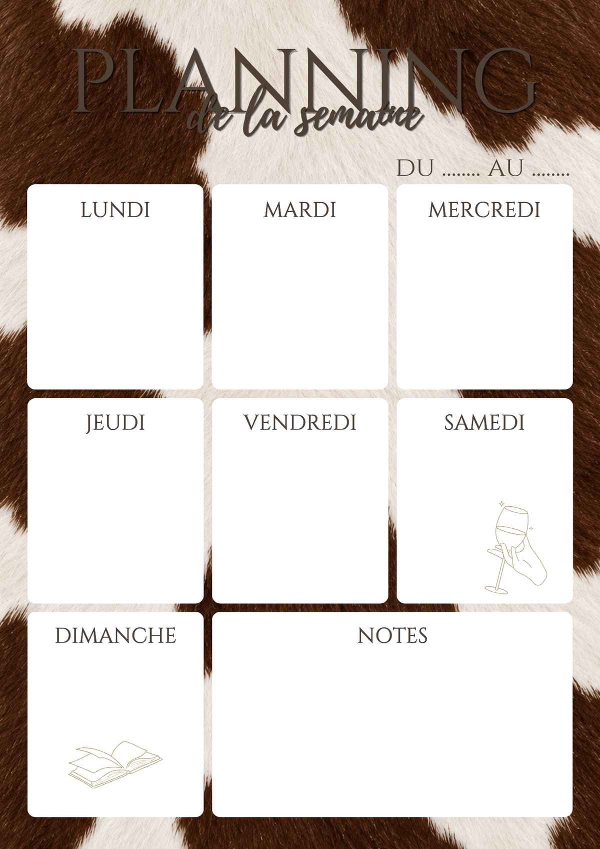 Semainier A4 & A5 – Édition Animal Print | Non daté