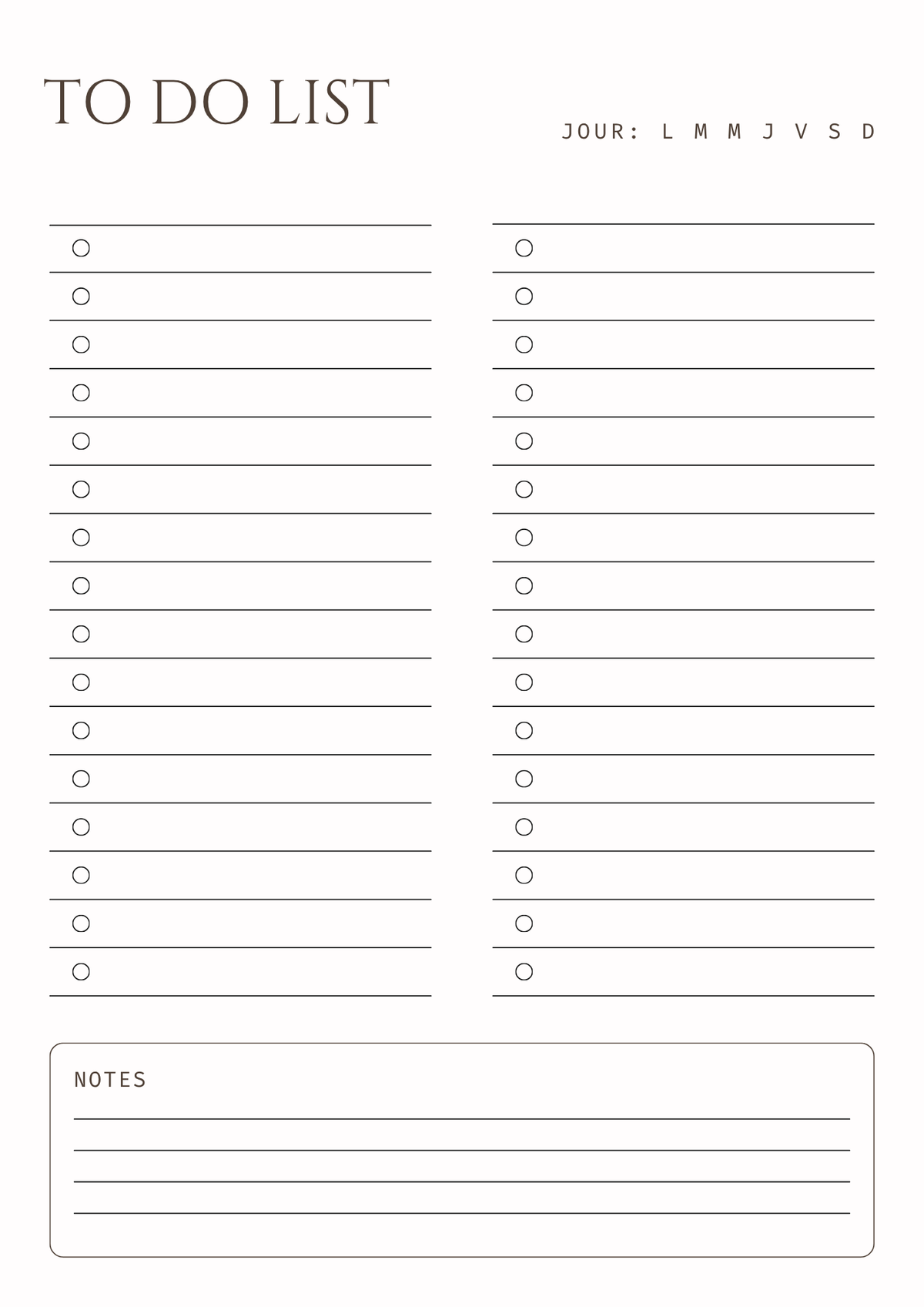 To Do List & Pages de Notes – Édition Minimaliste | A4 & A5