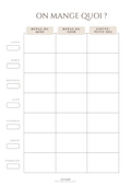 Planning Repas de la Semaine – Menu Hebdomadaire | A4 & A5 – Non Daté